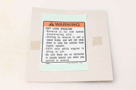 New OEM Yamaha FJ0-64161-30-00 Label Warning NOS