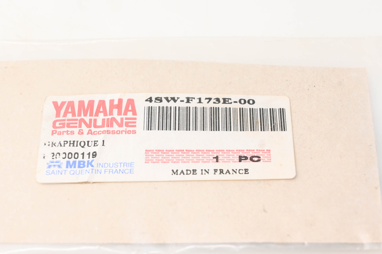 New OEM Yamaha 4SW-F173E-00-00 Zuma Sports Scoot Decal NOS