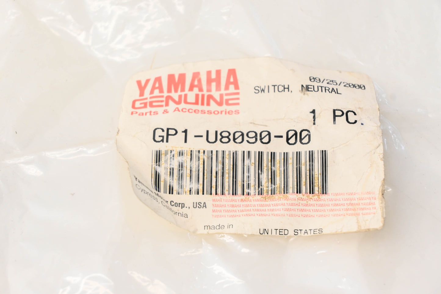 New OEM Yamaha GP1-U8090-00-00 Neutral Switch NOS