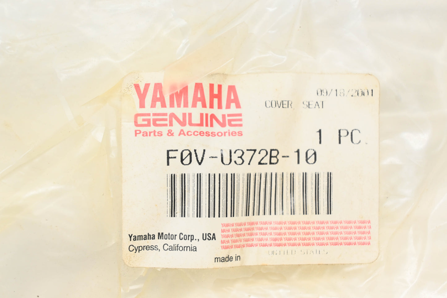 New OEM Yamaha F0V-U372B-10-00 Seat Cover NOS