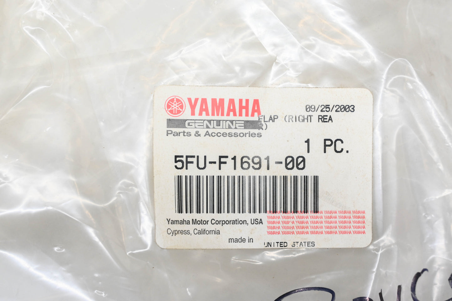 New OEM Yamaha 5FU-F1691-00-00 Rear Fender NOS