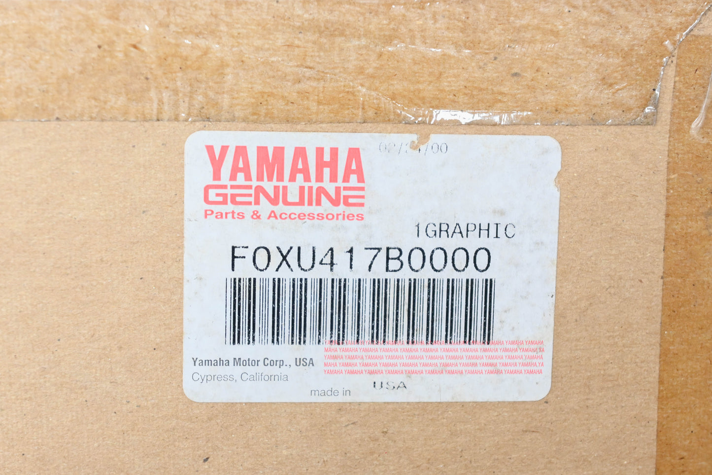 New OEM Yamaha F0X-U417B-00-00 Wave Runner Graphic Decal NOS