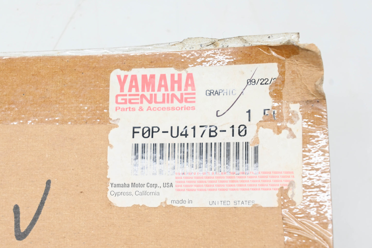 New OEM Yamaha F0P-U417B-10-00 Wave Runner Graphic Decal NOS