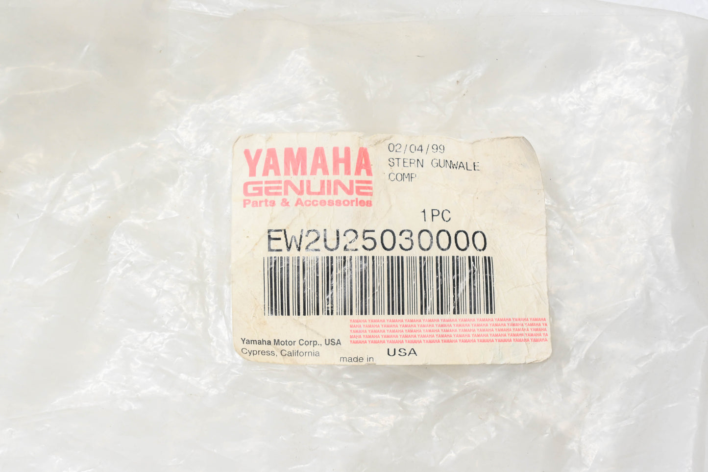 New OEM Yamaha EW2-U2503-00-00 Stern Gunwale Comp NOS