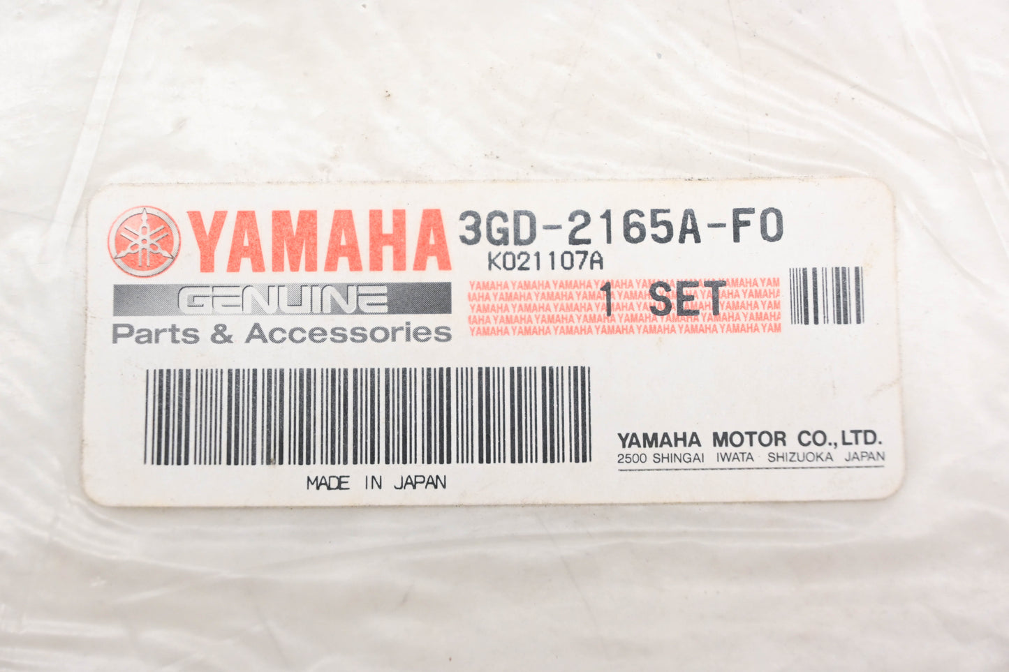 New OEM Yamaha 3GD-2165A-F0-00 Warrior Rear Fender Graphic Decal Kit NOS