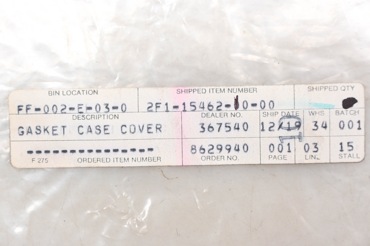 New OEM Yamaha 2F1-15462-00-00 Right Crankcase Cover Gasket NOS