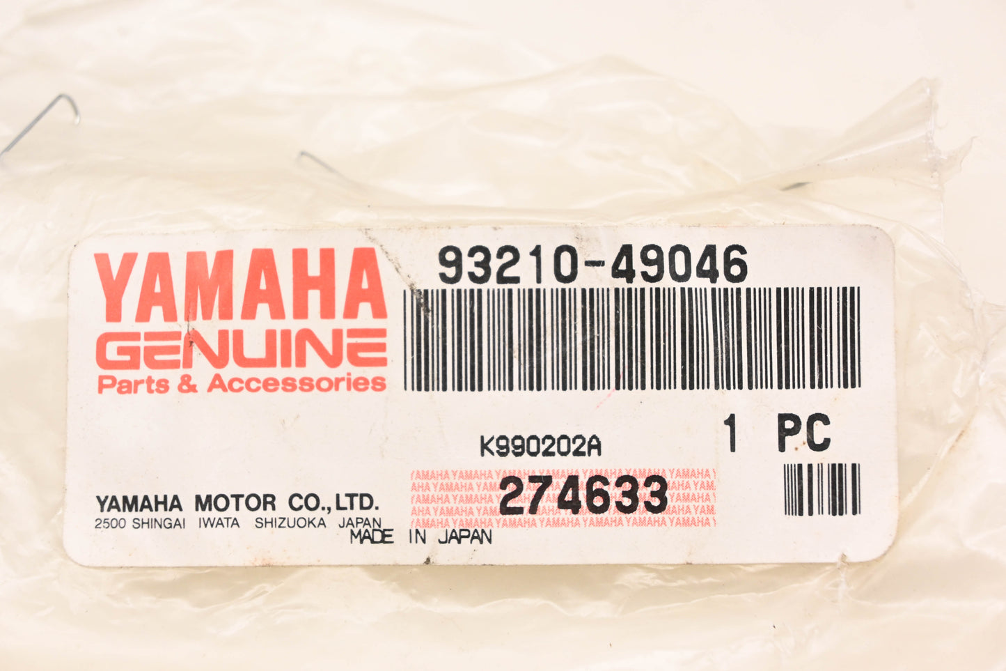 New OEM Yamaha 93210-49046-00 O-Ring NOS