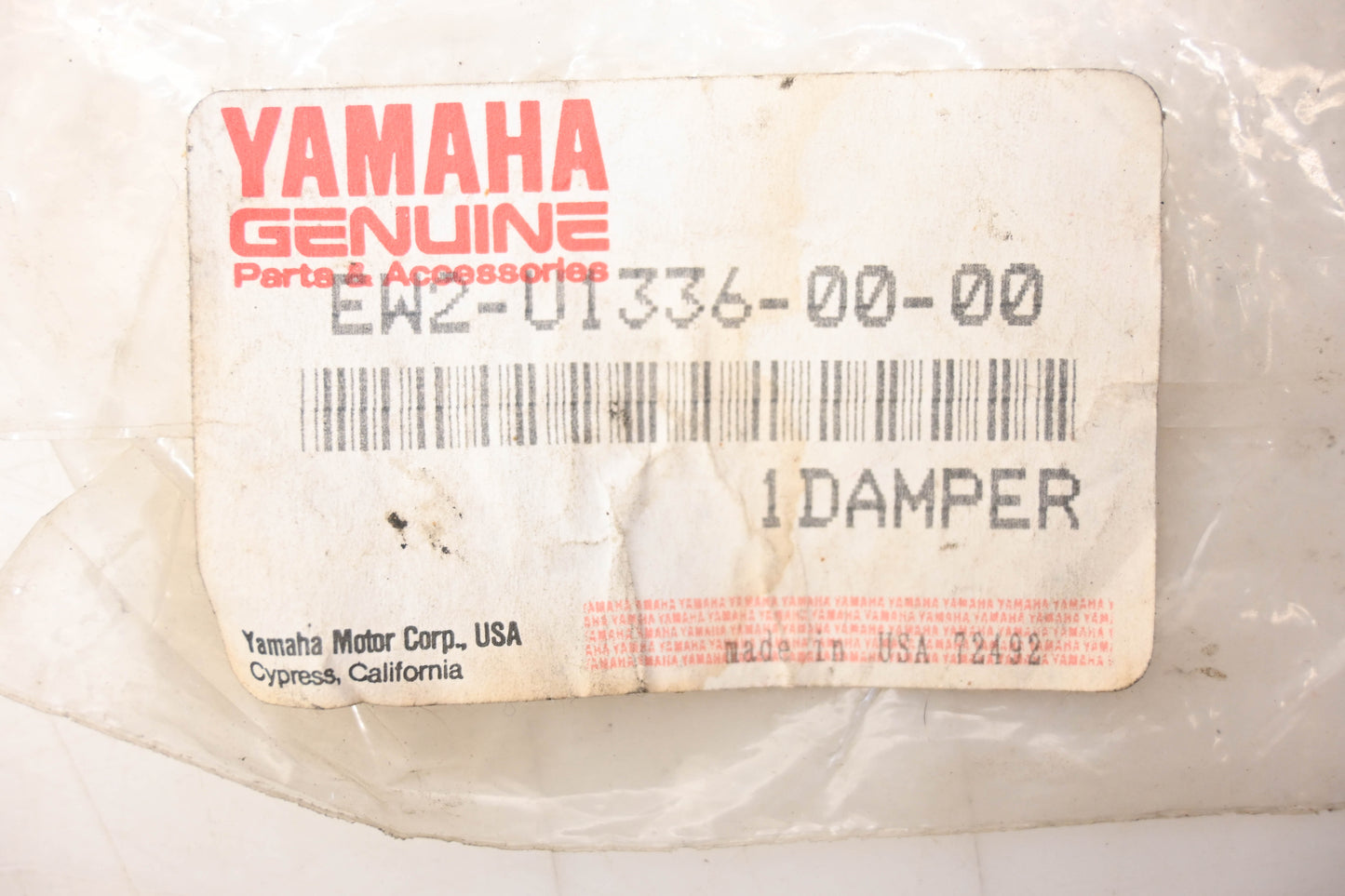 New OEM Yamaha EW2-U1336-00-00 Damper Stopper NOS