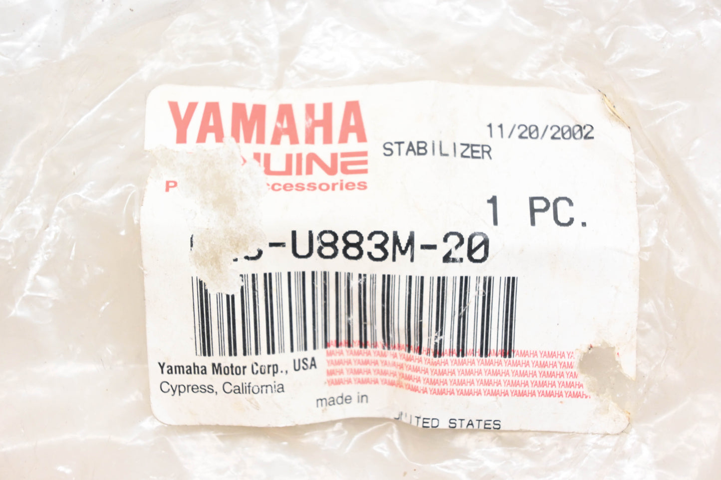New OEM Yamaha GH3-U883M-20-00 Teal Righthand Stabilizer NOS