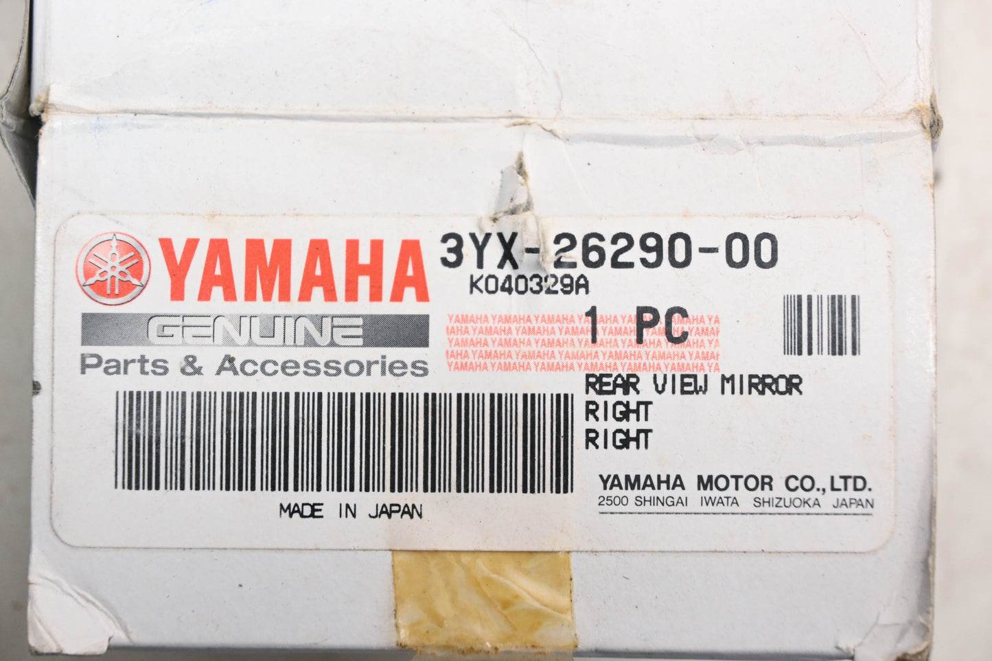 New OEM Yamaha 3YX-26290-00-00 Chrome Righthand Side Mirror Assembly NOS