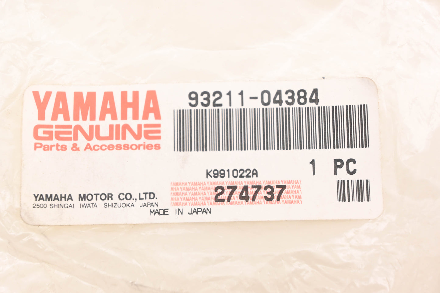 New OEM Yamaha 93211-04384-00 O-Ring NOS