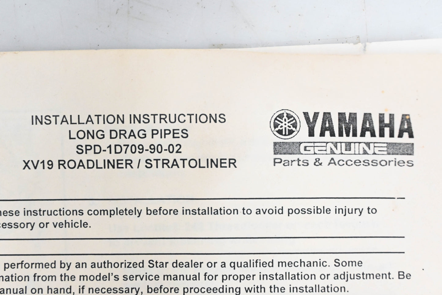 New OEM Yamaha SPD-1D709-90-02 Long Drag Exhaust System Kit NOS