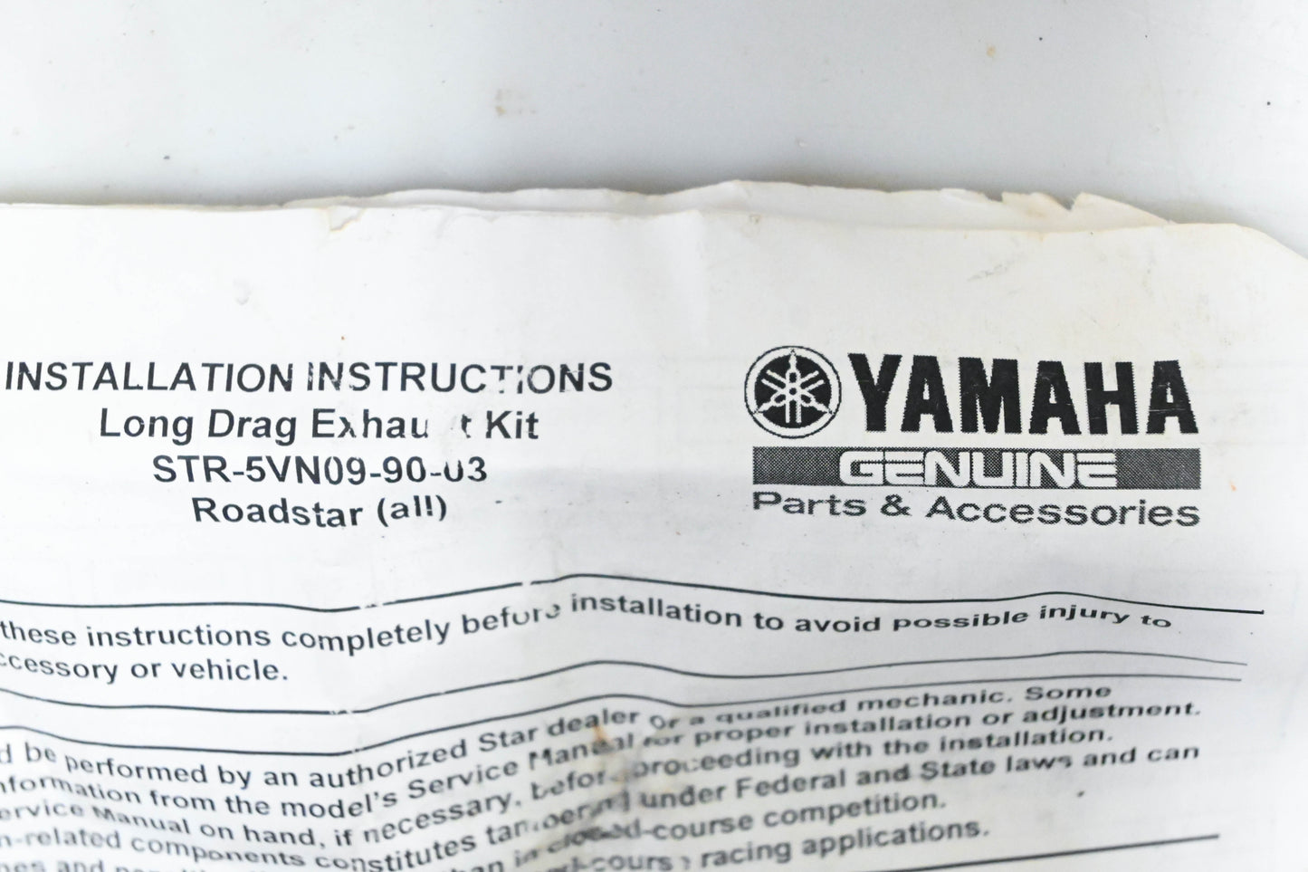 New OEM Yamaha STR-5VN09-90-03 Long Drag Exhaust System Kit NOS