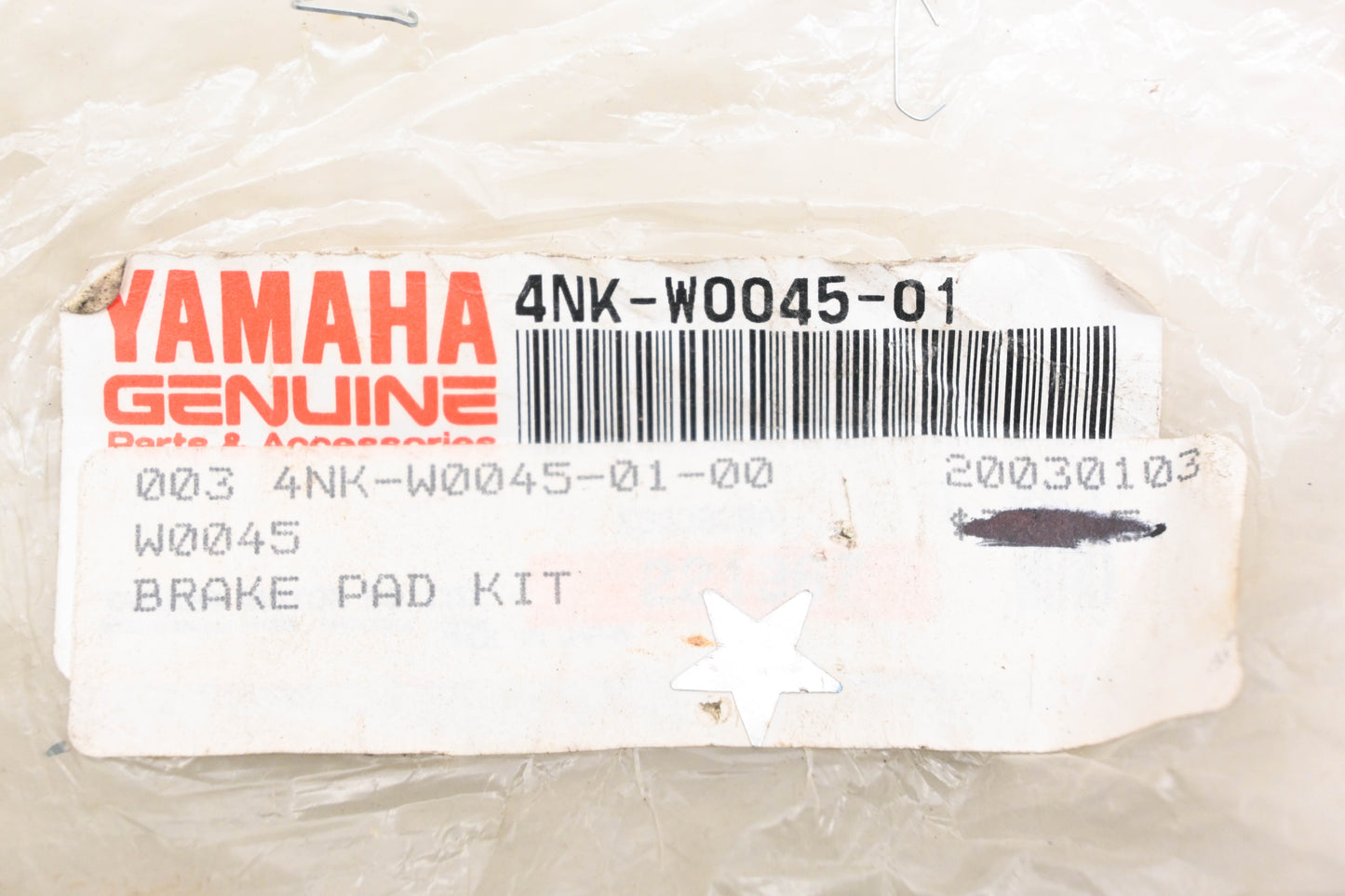 New OEM Yamaha 4NK-W0045-01-00 Brake Pad Kit NOS