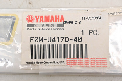 New OEM Yamaha F0M-U417D-40-00 WaveRunner Graphic #3 Decal NOS