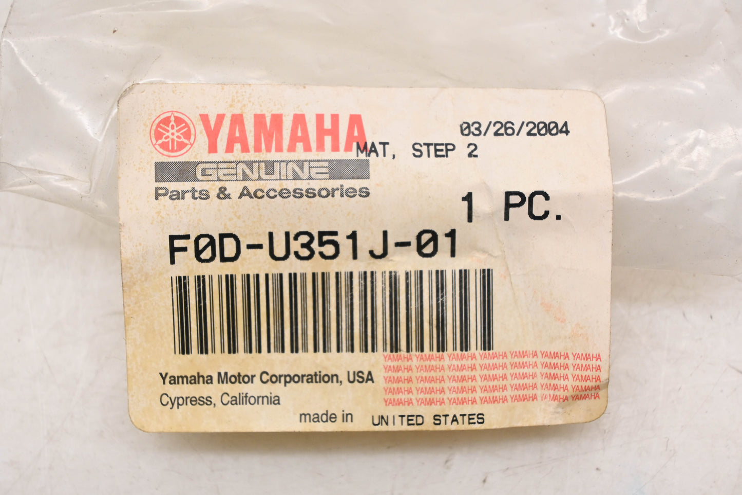 New OEM Yamaha F0D-U351J-01-00 Step Mat #2 NOS