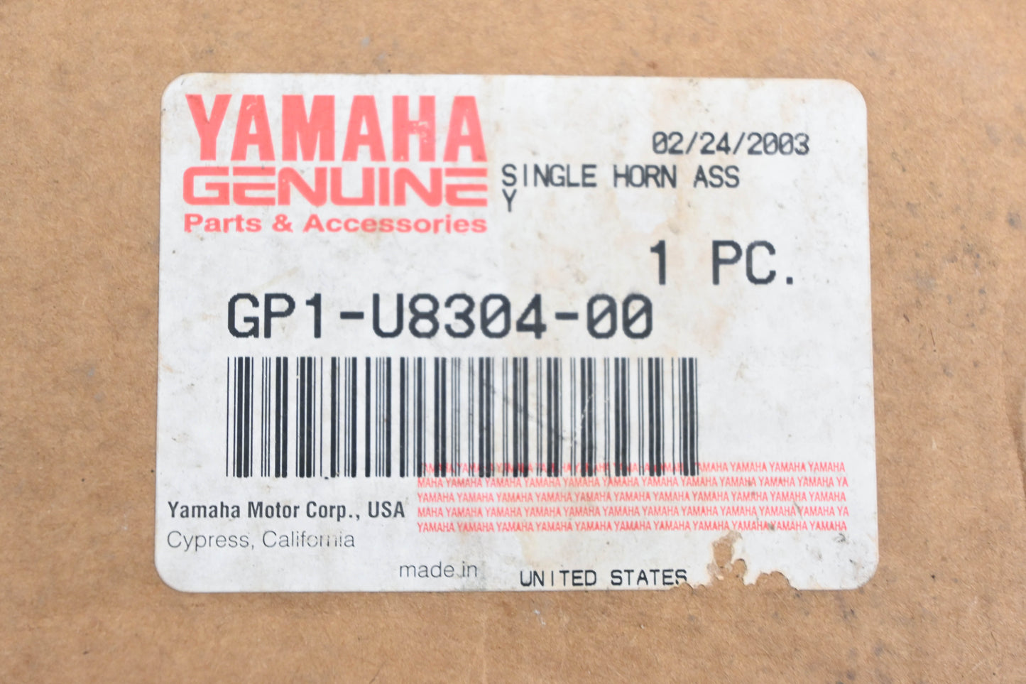 New OEM Yamaha GP1-U8304-00-00 AFI Model L Horn Assembly NOS