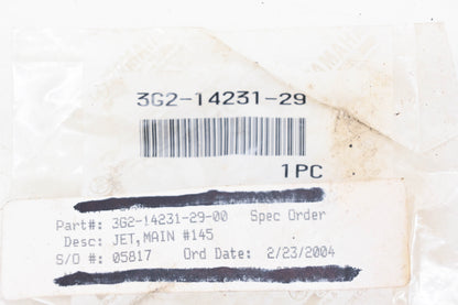 New OEM Yamaha 3G2-14231-29-00 Main Jet #145 NOS
