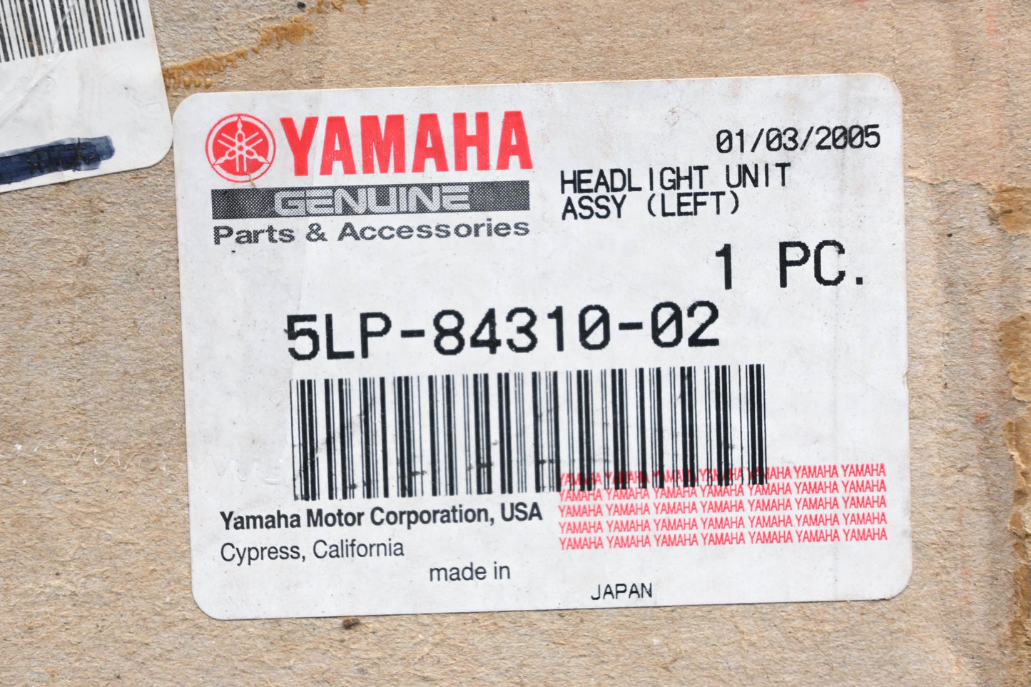 New OEM Yamaha 5LP-84310-02-00 Headlight Assembly NOS