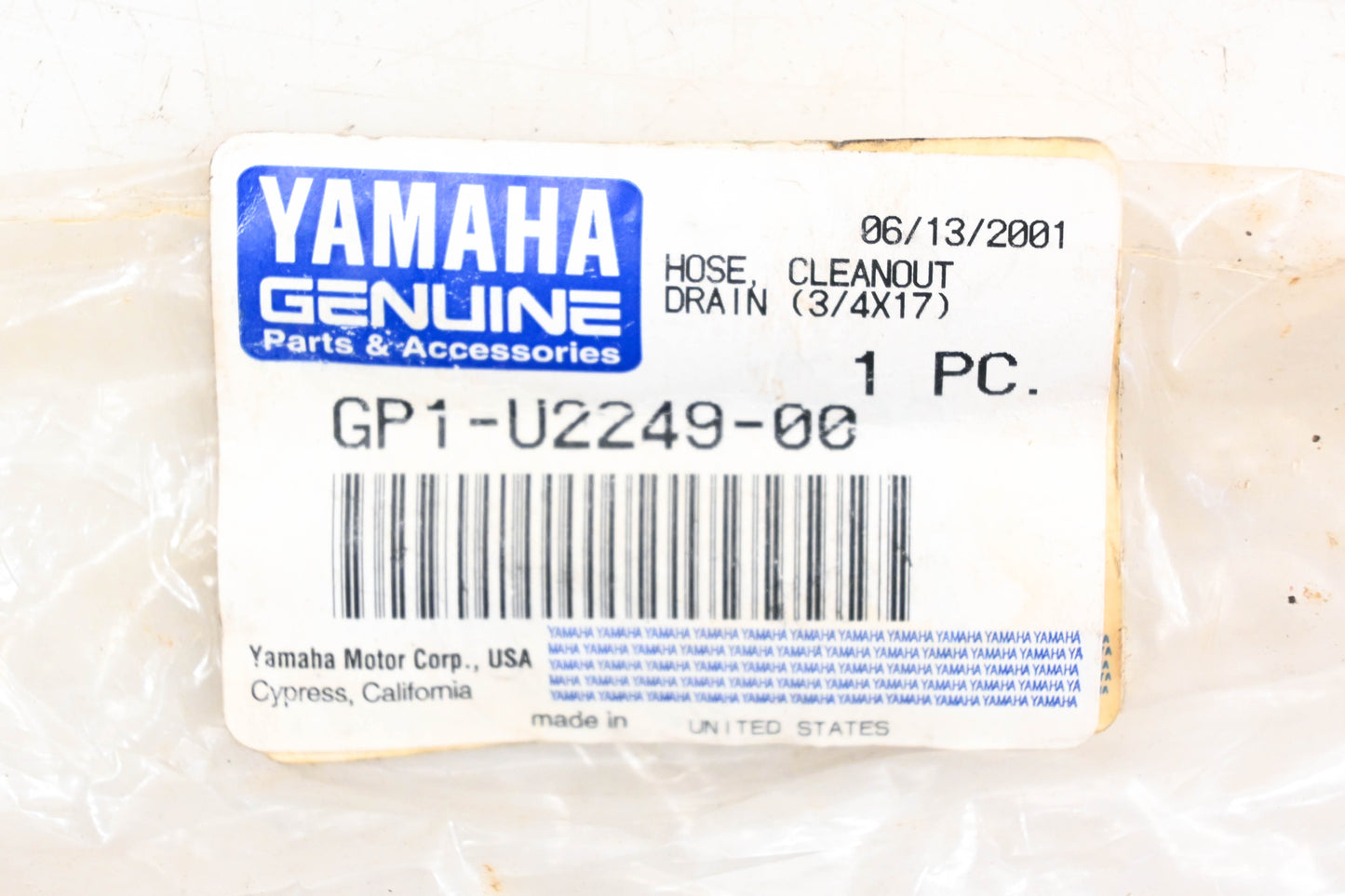 New OEM Yamaha GP1-U2249-00-00 Drain Hose 3/4"x17" NOS