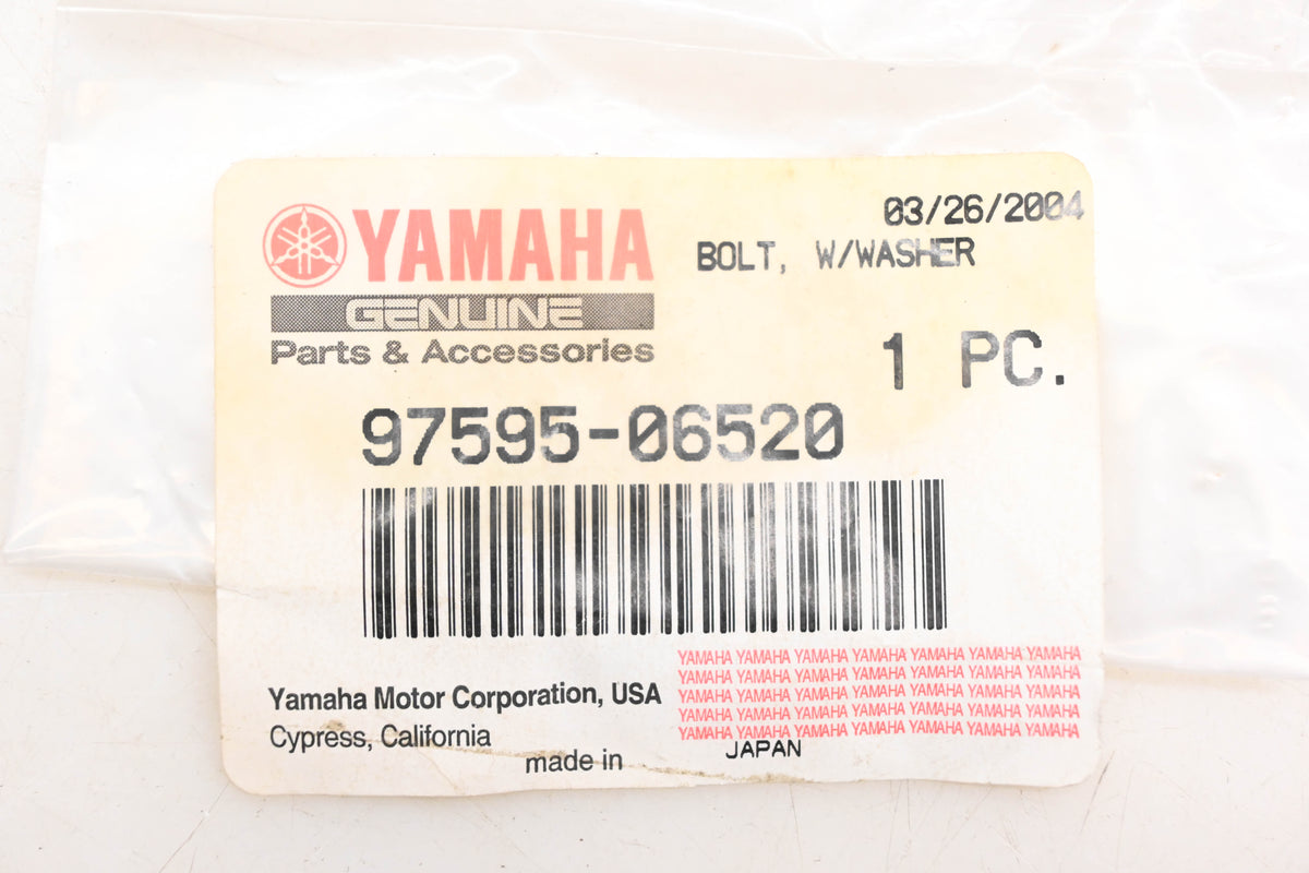 New OEM Yamaha 97595-06520-00 Hex Bolt With Washer NOS