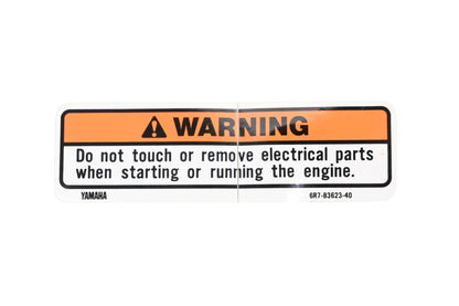 New OEM Yamaha 6R7-83623-40-00 Warning Label Decal NOS