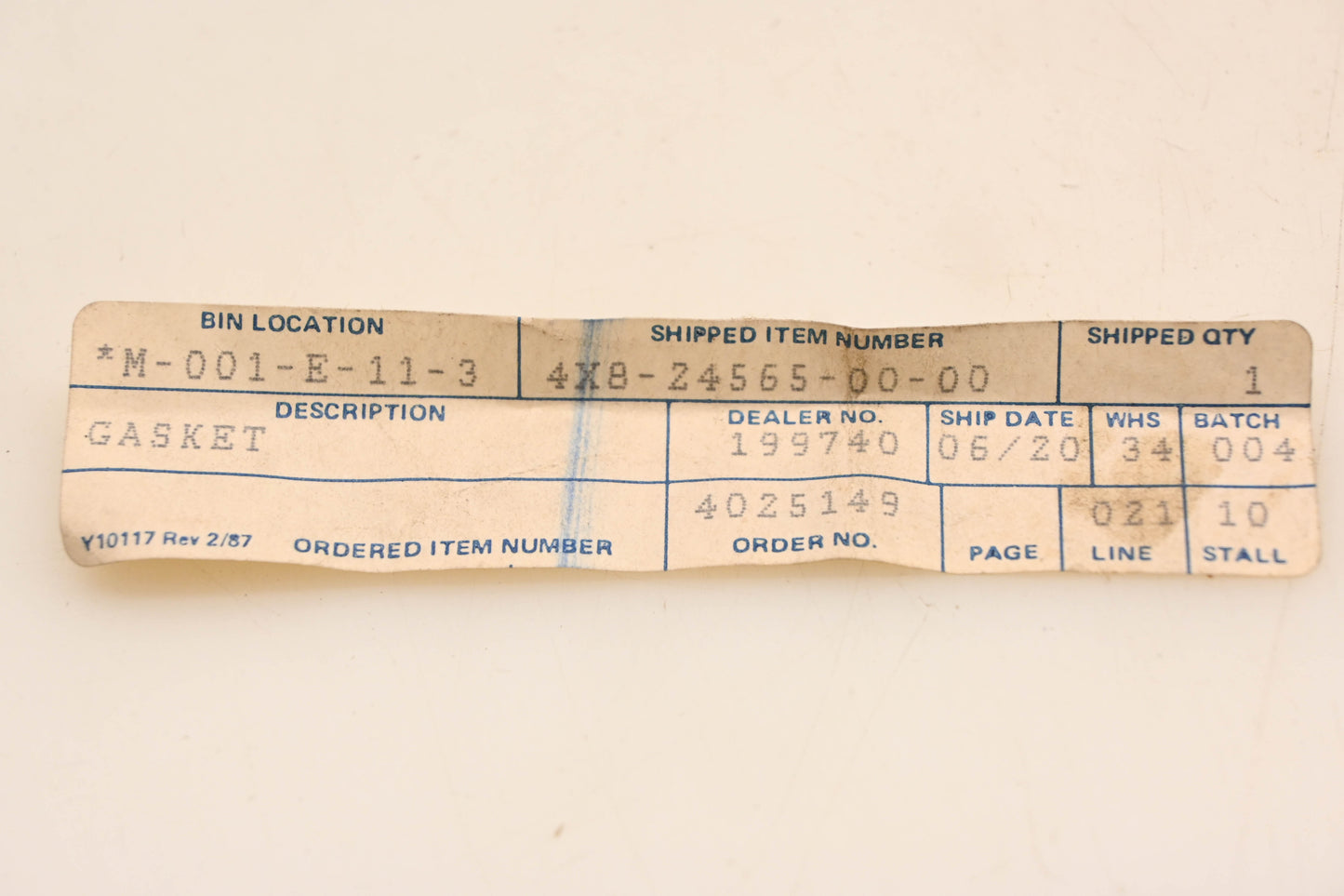 New OEM Yamaha 4X8-24565-00-00 Fuel Petcock Seal NOS