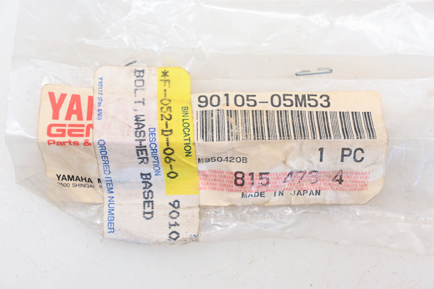 New OEM Yamaha 90105-05M53-00 Washer Based Bolt NOS