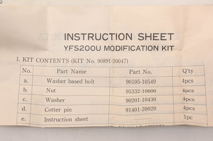 New OEM Yamaha 90891-20047-00 Steering Knuckle Modification Kit NOS