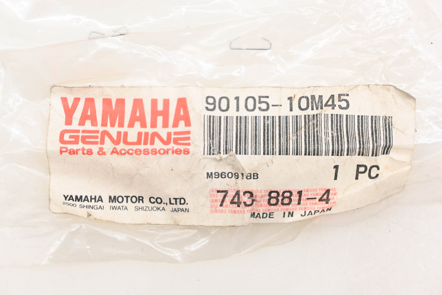 New OEM Yamaha 90105-10M45-00 Washer Based Bolt NOS