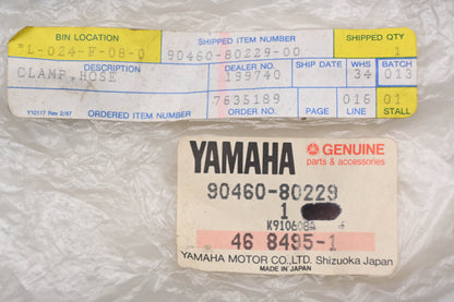 New OEM Yamaha 90460-80229-00 Hose Band Clamp NOS