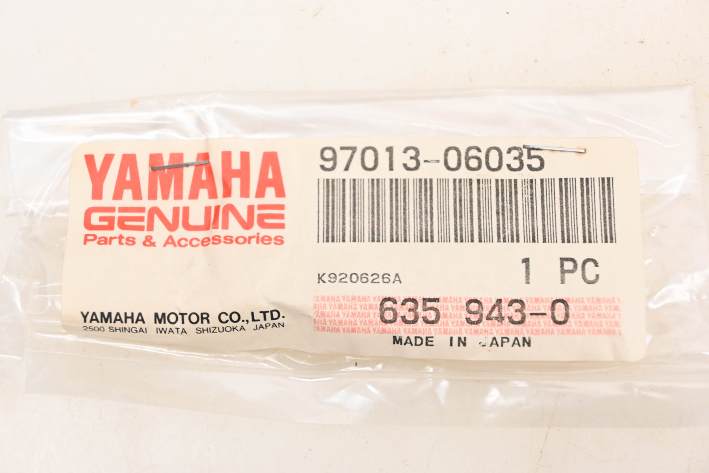 New OEM Yamaha 97013-06035-00 Hex Bolt NOS
