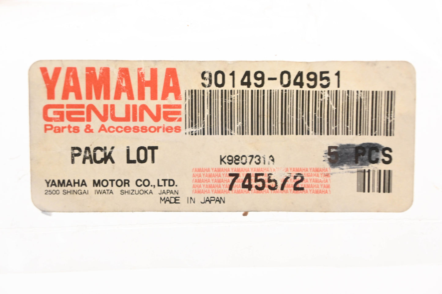 New OEM Yamaha 90149-04951-00 Special Shape Screw NOS