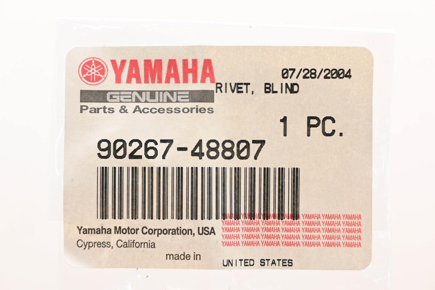 New OEM Yamaha 90267-48807-00 Blind Rivet NOS