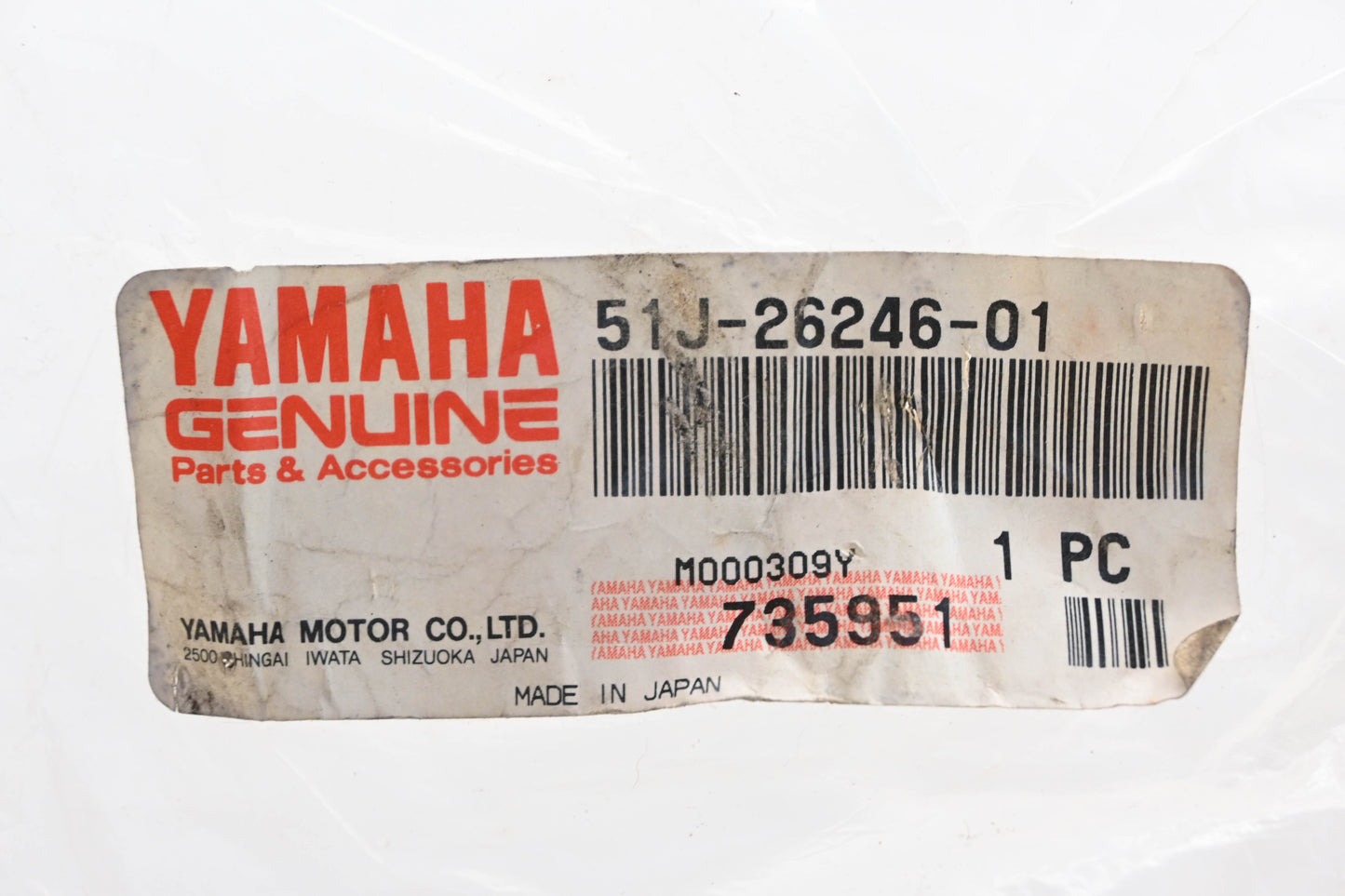 New OEM Yamaha 51J-26246-01-00 Black Handlebar Grip End Weight NOS