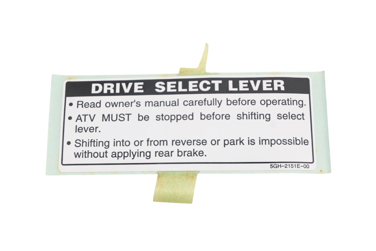 New OEM Yamaha 5GH-2151E-00-00 Drive Select Label Decal NOS