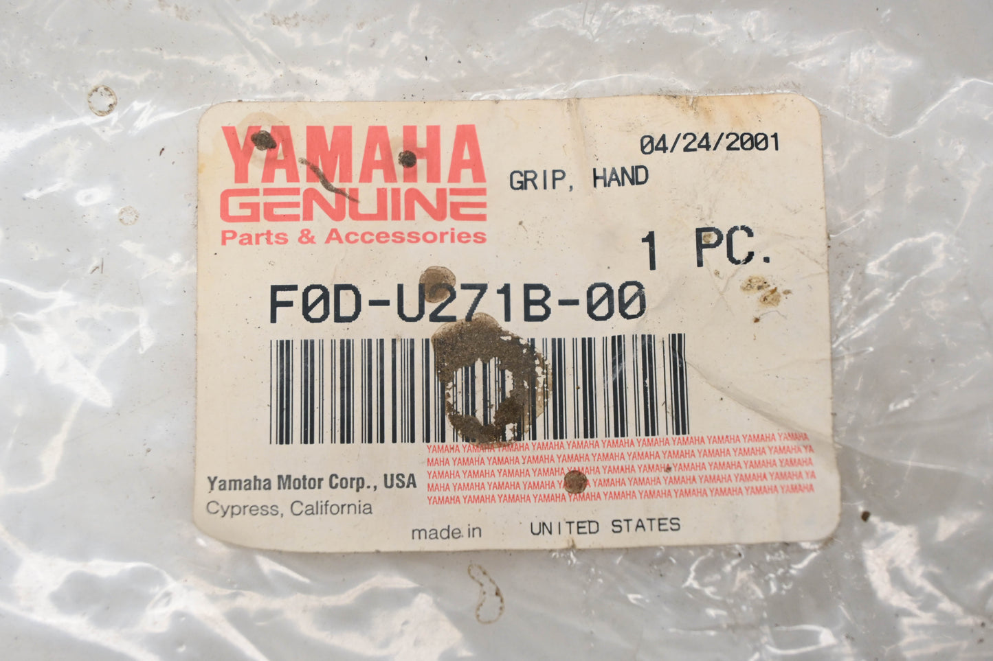 New OEM Yamaha F0D-U271B-00-00 Black Rear Grab Handle NOS