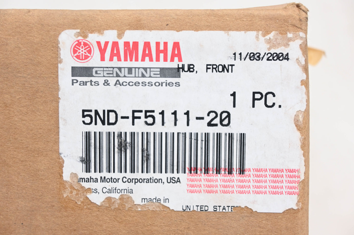 New OEM Yamaha 5ND-F5111-20-00 Front Wheel Hub NOS
