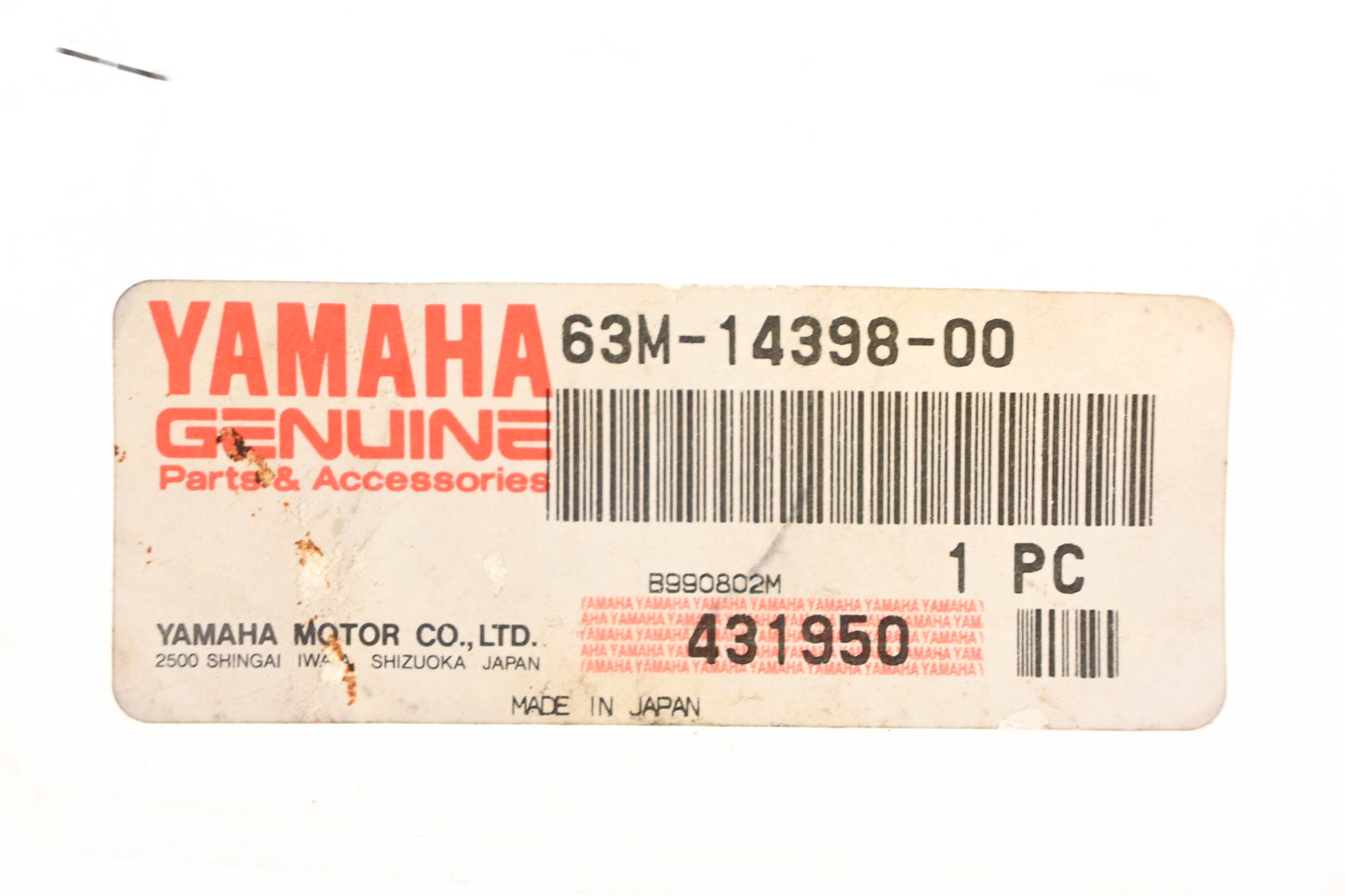 New OEM Yamaha 63M-14398-00-00 Carburetor Base Gasket NOS