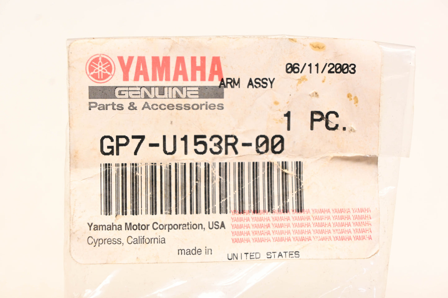 New OEM Yamaha GP7-U153R-00-00 Nozzle Cable Arm Assembly NOS
