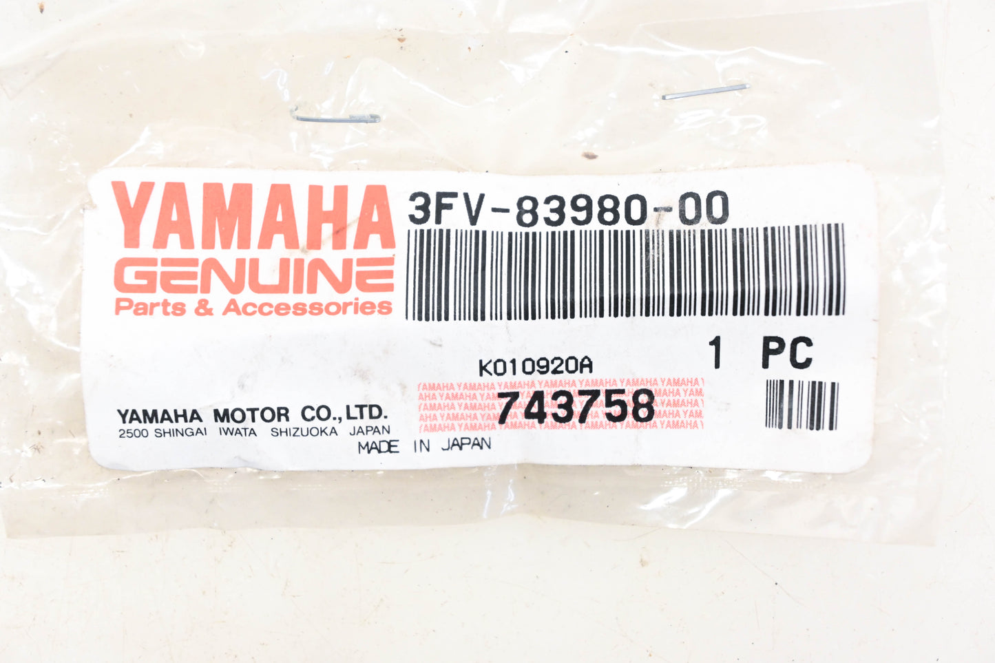 New OEM Yamaha 3FV-83980-00-00 Brake Stop Switch NOS
