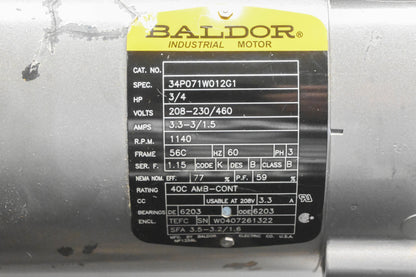 Baldor 34P071W012G1 3/4 Horsepower 3 Phase Electric Motor