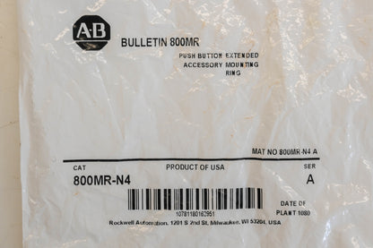 Allen Bradley 800MR-N4 Extended Push Button Mounting Ring NOS