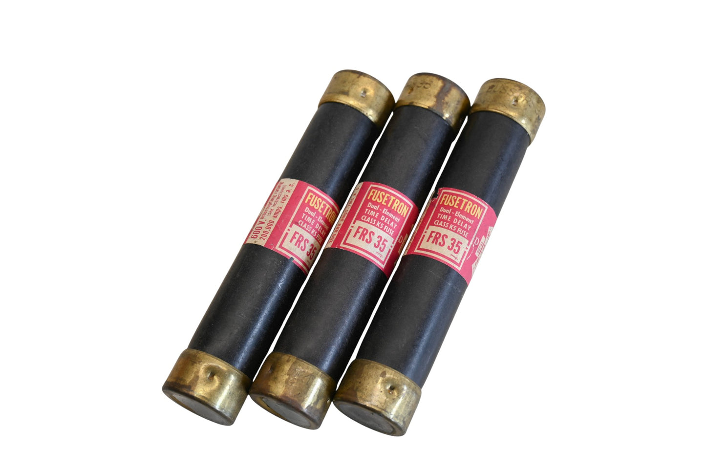 Bussmann FRS35, FRS-35 35A-600V Fusetron Fuses Qty 3