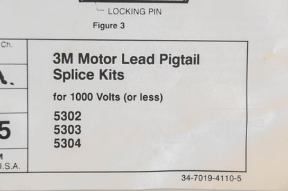 3M 5302, 5303, 5304 Motor Lead Pigtail Splice Kit NOS