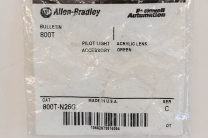 Allen Bradley 800T-N26G Green Pilot Light Cap NOS