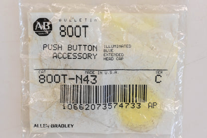 Allen Bradley 800T-N43 Blue Push Button Cap NOS