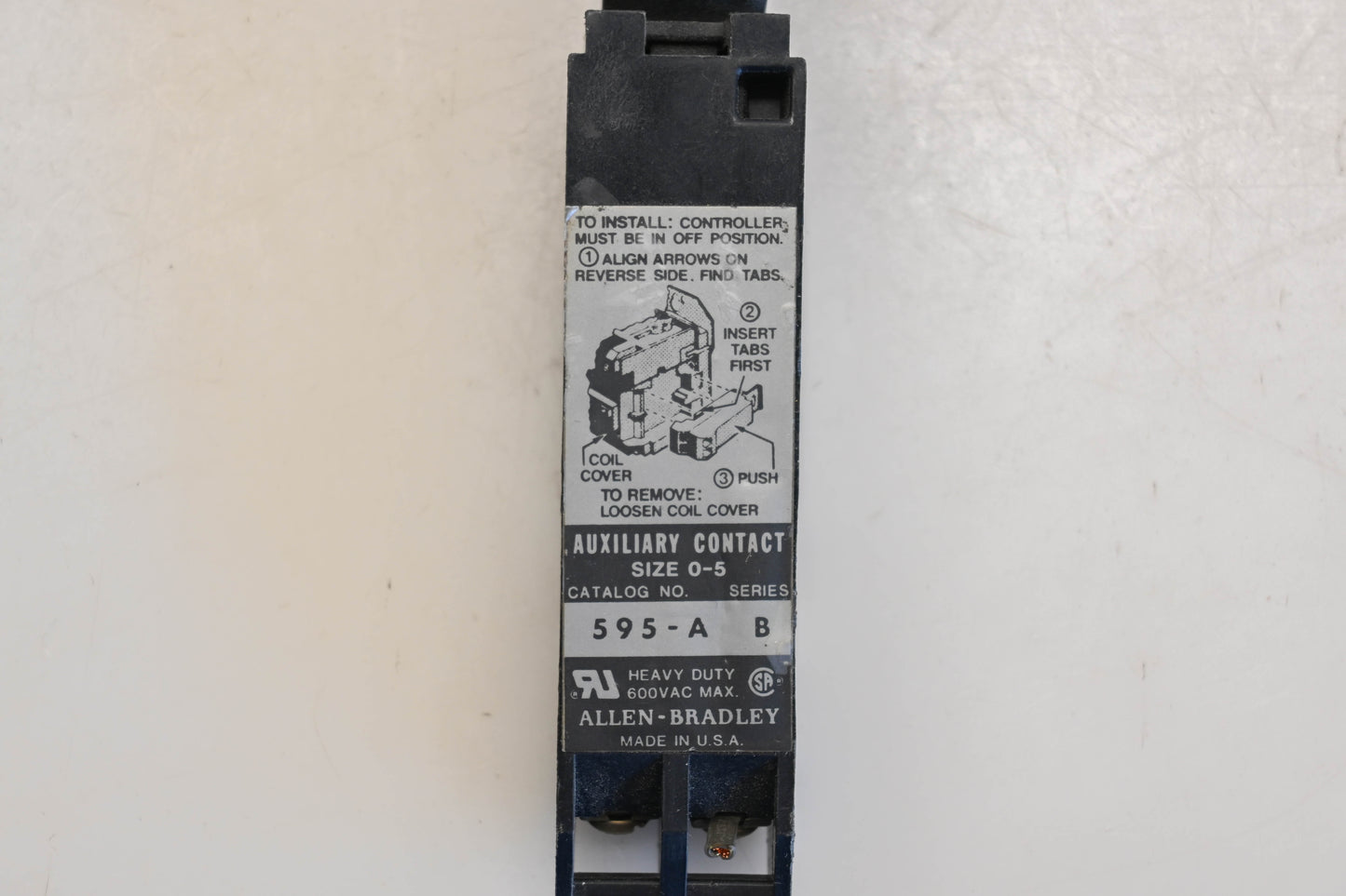 Allen Bradley 595-A B Size 0-5 Auxiliary Contact Assembly NOS