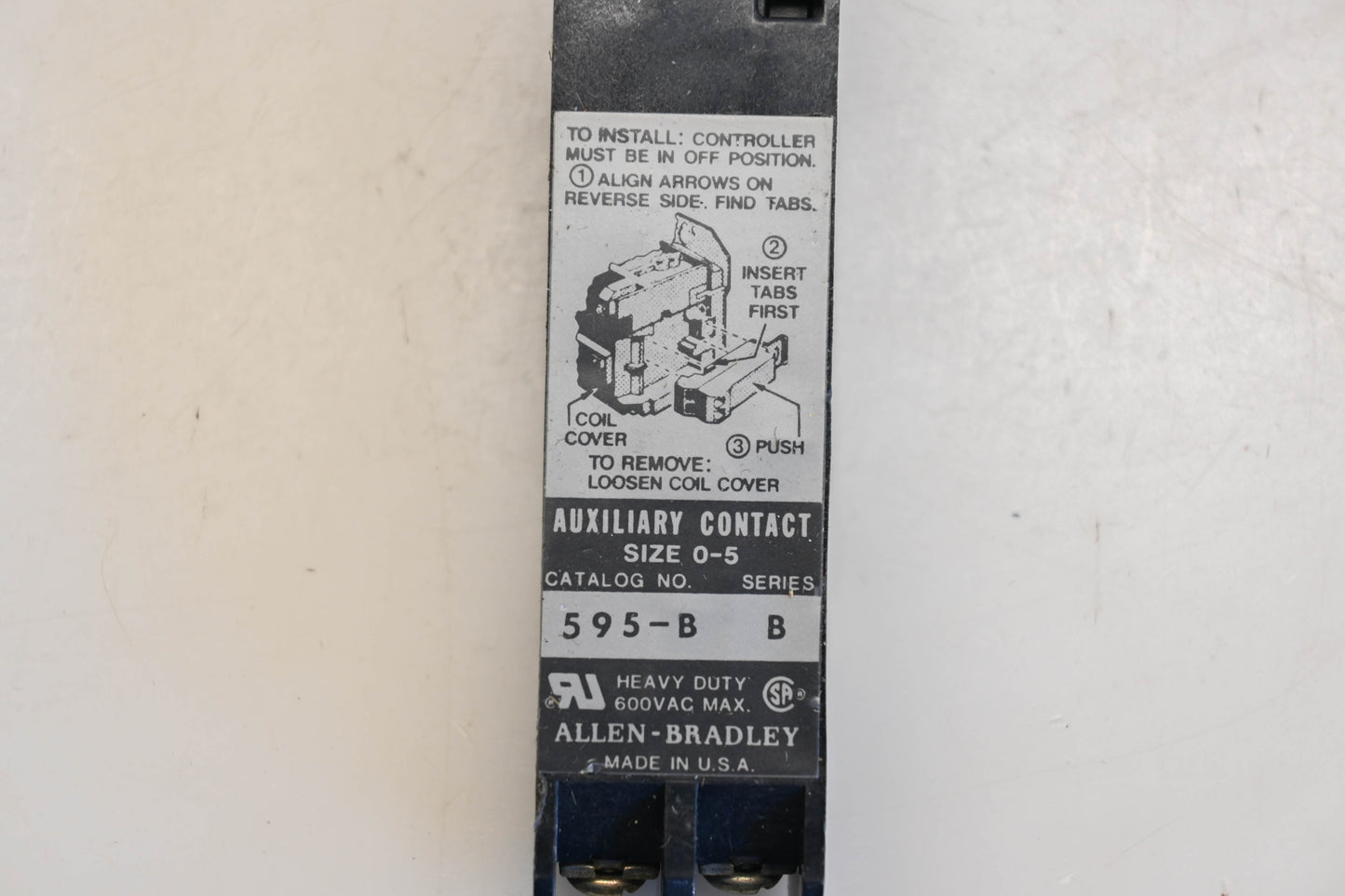Allen Bradley 595-B B Size 0-5 Auxiliary Contact Assembly NOS