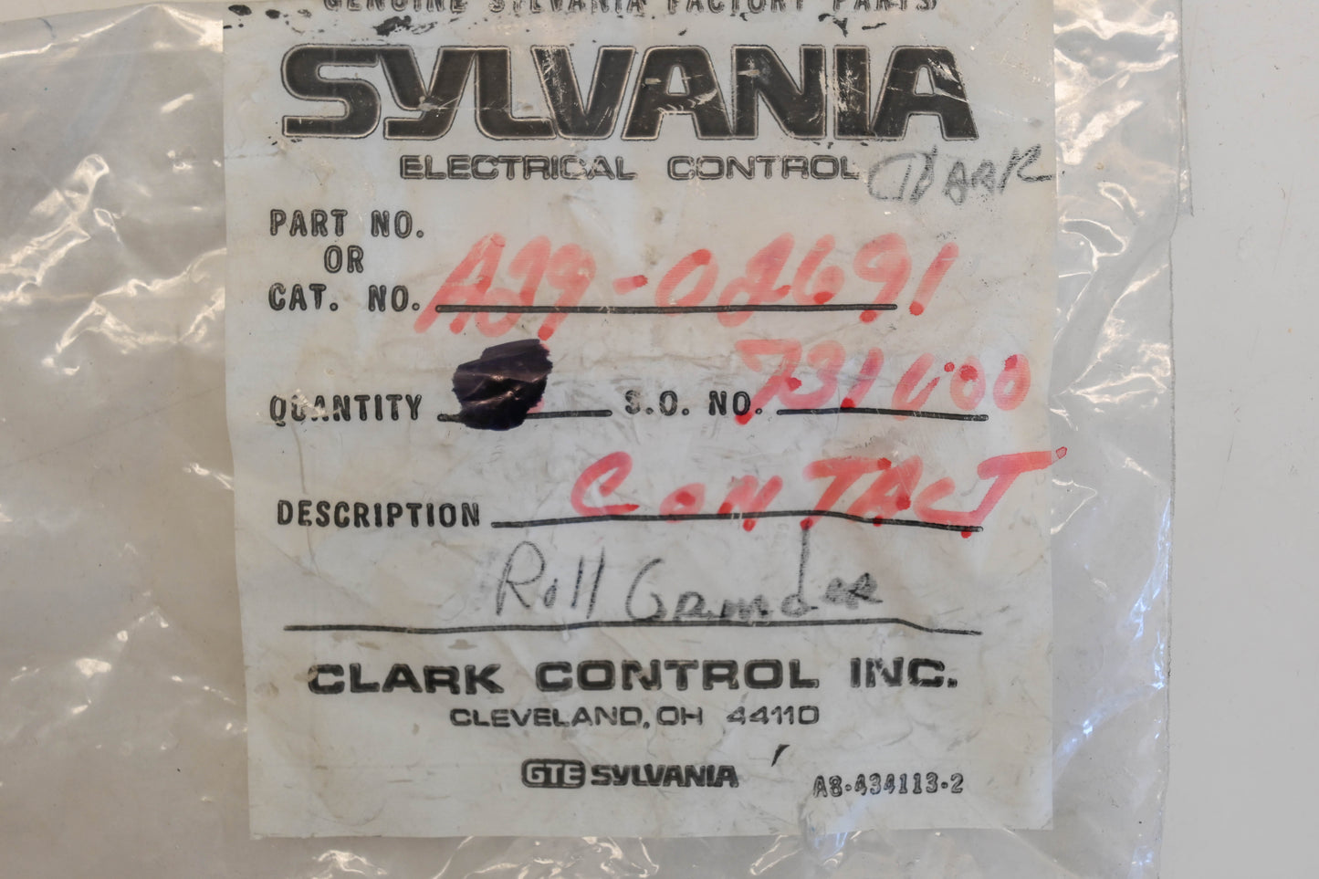Sylvania A29-02691 Contacts Qty 4 NOS